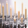 LETINE 12pcs Vertical Stripe Glass Candlestick Holders - Chic Taper