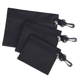 3 Pack Tool Bags Canvas,Heavy Duty Tool Pouch,Small Tool Bag Pouch Zipper Bags,Small Parts Tool Organizer Bag with Carabiner,Tool Pouch Bag Mini,Small Pouch Bags,Tool Pouches For Men/Car/ Motorcycle.