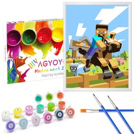 AG.AIIEU Malen nach Zahlen Kinder ab 7 8 9 Jahre mit Rahmen Ölgemälde - 20x30cm, Bastelset Mädchen und Junge DIY Gemäide Geschenk