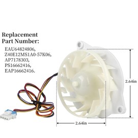 MagiDeal Refrigerator Evaporator Fan Motor Eau64824806,Lightweight,Easy to Install,Sturdy Replacement Freezer Evaporator Fan Motor 12V