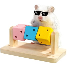Wenriko Hamster Enrichment Toys, Hamster Chew Toys, Wooden Hamster Cage Accessories, for Syrian & Dwarf Hamsters, Gerbils, Rats