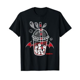 Spookscene Ghos-Tea Spooky Boba Emo Goth Alt Red T-Shirt