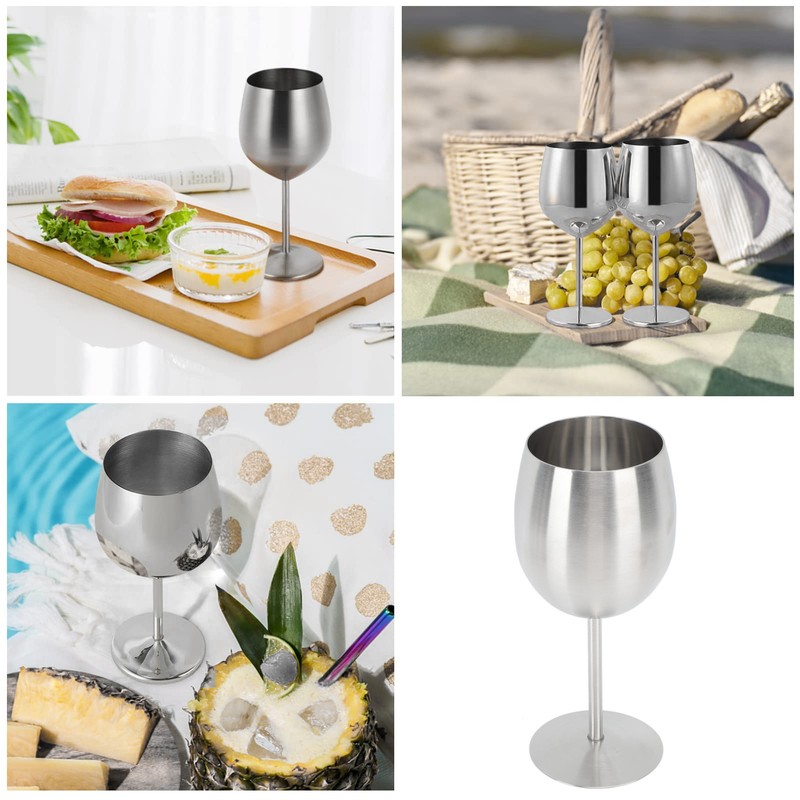 Stainless Steel Stem Wine Glasses Durable 304 Stainless Steel Wine