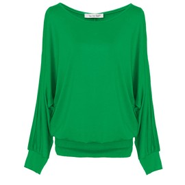 Van Der Rich ® - Oversize T-shirt with bat sleeves - women, Ml-Emerald Green