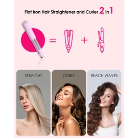 NOVUS Flat Iron - Fast Heating Ceramic Hair Straightener with 1.4" Wide Floating Board, Adjustable Temperature (210℉-450℉), and Negative Ions Straightener for All Hairstyles