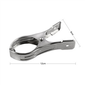 Vicloon 6 Pcs Stainless Steel Beach Towel Clips, Wind Resistant, for Heavy Clothing and Washing, Silver