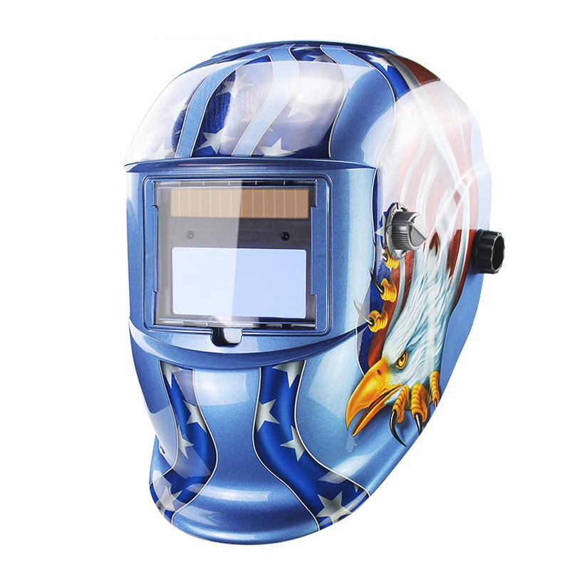 Solar Charging Automatic Dimming Welding Facemask Head-mounted Large View LCD