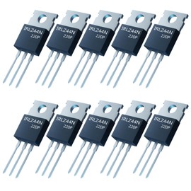 10 Pcs IRLZ44N Logic Level MOSFET Transistors, N-Channel Power Hexfet 55V 47A TO-220 Socket, Includes Plastic Storage Box for Arduino, Raspberry Pi, PWM Motor Control