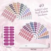 XEAOHESY 40 Sheets Elegant Solid Color Nail Polish Strips with