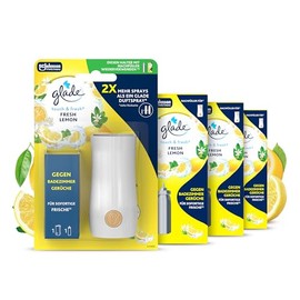 Glade Touch & Fresh (Brise One Touch) Value Pack, Holder (Including Refill) + Refill (3 Pieces), Fresh Lemon
