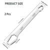 Silver Universal Wrench,2 Pcs 8-22mm Double-Ended Multifunctional Universal Torx Wrench
