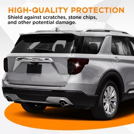 KUVR Pre-Cut Tailight Combo Reflector & Third Break Tint Kit Compatible with Ford Explorer 2020-2023 | Precision Cut Stretchable PPFVinyl Overlay Cover Wrap (Light Smoke)