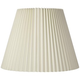 Ivory Pleated Large Lamp Shade 11" Top x 19" Bottom x 14.25" High x 14.5" Slant (Spider) Replacement with Harp and Finial - Springcrest