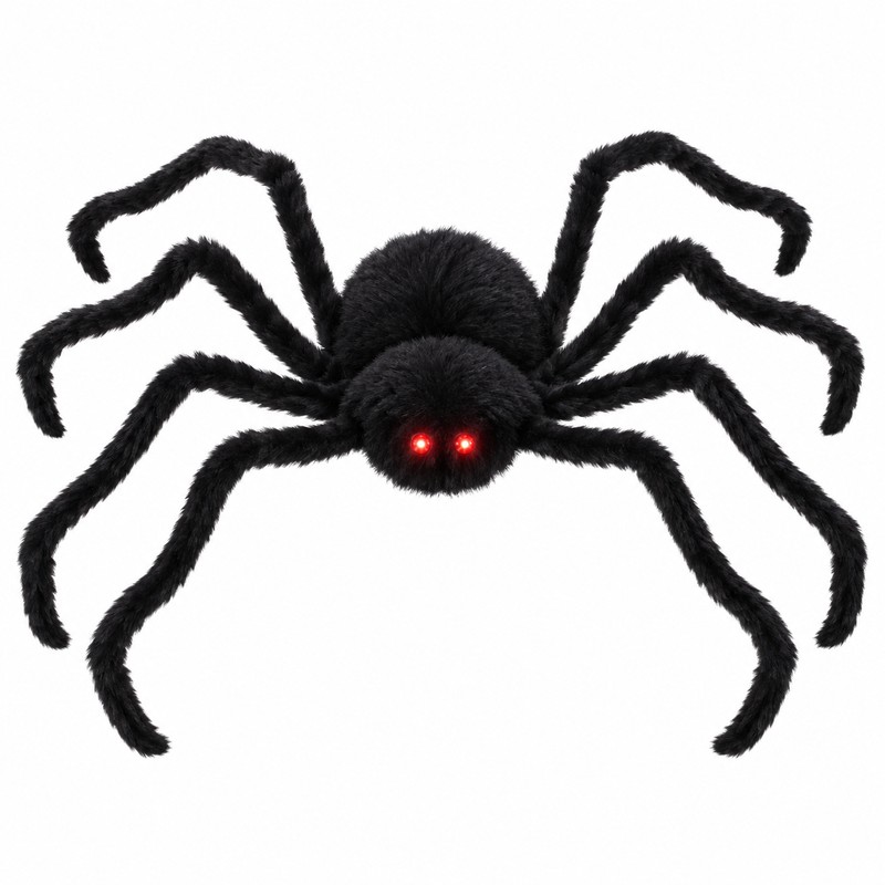 Large Plush Halloween Spider Decoration – Oversized Stuffed Spider Prop