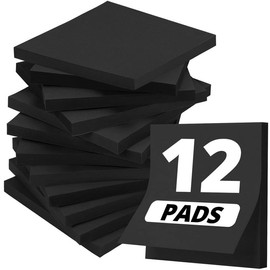 Sticky Notes, 12 Pads, 3x3 inches, Colorful Self-Stick Note Pads, Perfect for Office, Study, and Daily Life Organization - Soft Pastel - Color: E-black