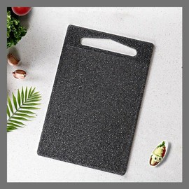 Plastic Chopping Boards Black, Non Slip, Antimicrobial, BPA Free, Large Mini Cutting Board for Kitchen & Camping, Dishwasher Safe, Juice Groove, Hanging Hole (Black, Pack of 3)