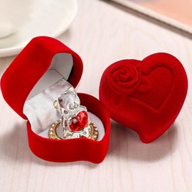 SAFRI Love Heart Teddy Bear Red Celebration Rose Gift Boxed Glass Present Girlfriend Boyfriend BF GF Wife Christmas Valentines Day Gift