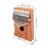 17 Keys Thumb Piano Mahogany Wood Finger Harp Mini Thumb