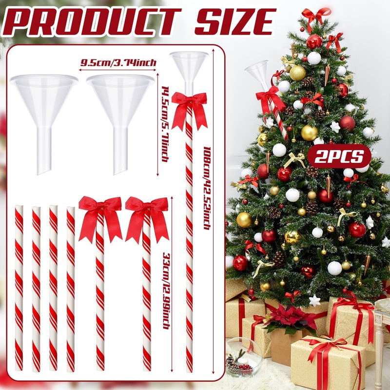 2 Pcs 40 inch Plastic Christmas Tree Watering Funnel Red
