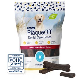 ProDen PlaqueOff ProDen PlaqueOff 13 Dental Bones for Medium & Large Dogs Tartar, Plaque & Bad Breath Remover, Improves Overall Oral Health Flavour(Turkey & Cranberry)