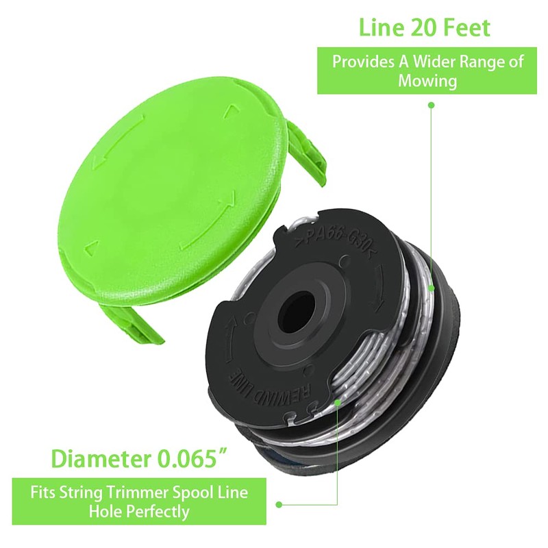 2900719 0.065" Dual Line Trimmer Replacement Spool Compatible with Greenworks