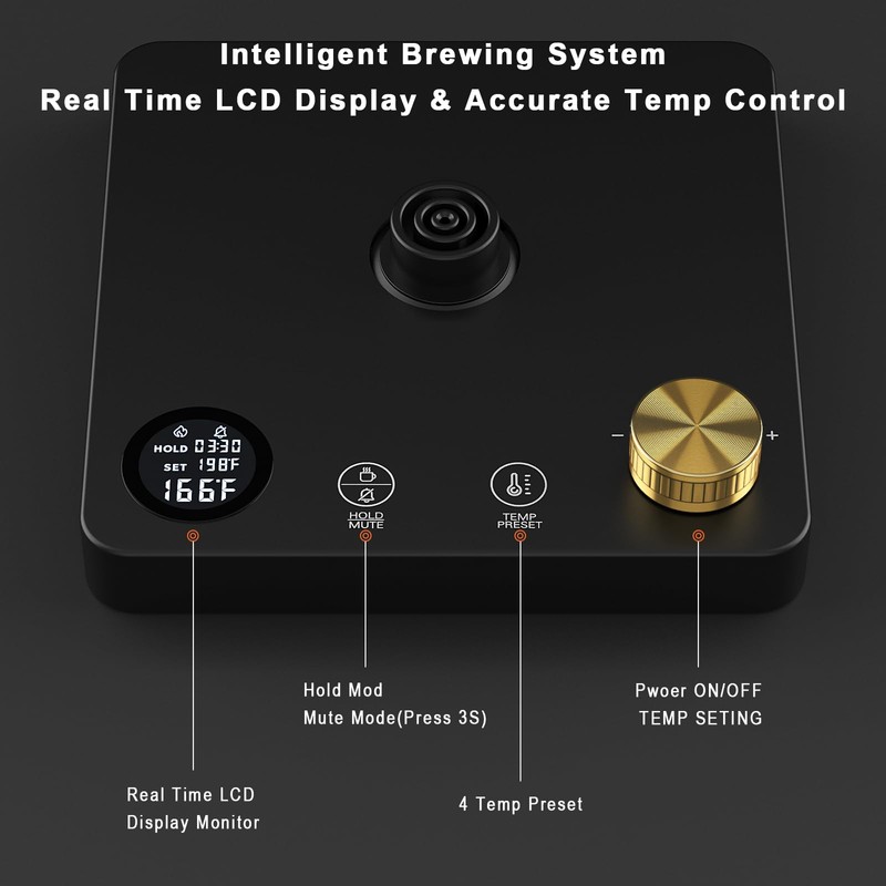 YESERLI 1200W Gooseneck Kettle with ±1℉ Temperature Control,Pour Over Electric