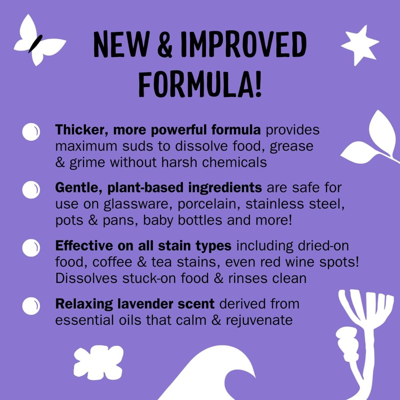 Molly's Suds Natural Liquid Dish Soap | Long-Lasting, Powerful Plant-Powered