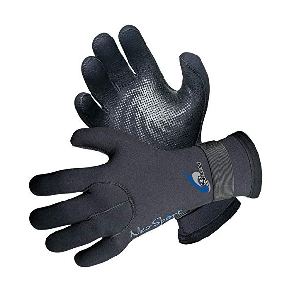 5mm NeoSport Scuba Diving Gloves with Gripper Palm and Velcro Wrist Closure (X-Large)
