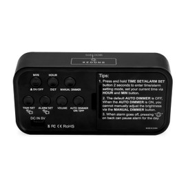 Acctim Silas LED Wireless Alarm Clock, 2-inch Display with Adjustable Volume and Brightness (Red LED)