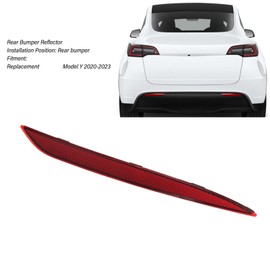 Reflector Rear Bumper Red Marker Lights Lens Trim for Model Y 2020 to 2023, Rear Bumper Reflector Red Lens Car Rear Reflector Light Replacement (Right