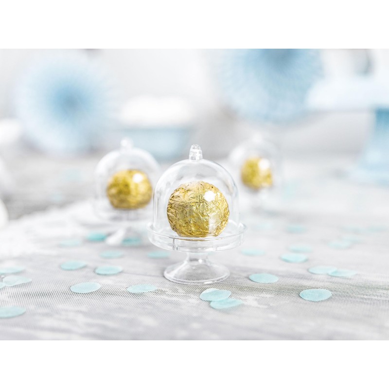 PartyDeco Mini Kuchenständer mit Glocke 5x7cm 3er Set -Etagere aus