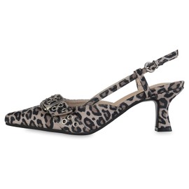 VAN HILL Women's Slings Pumps with Stiletto Heel Buckles, leopard, 36 EU