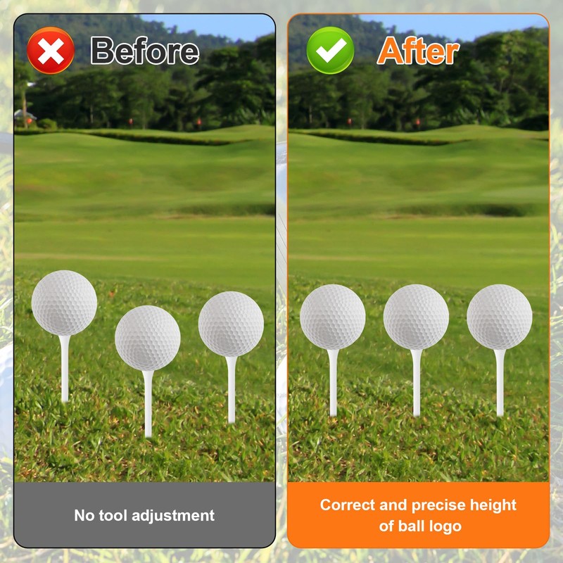 Lyreh Golf Tee Height Adjuster, 6 Settings Plastcic Precision Adjustments