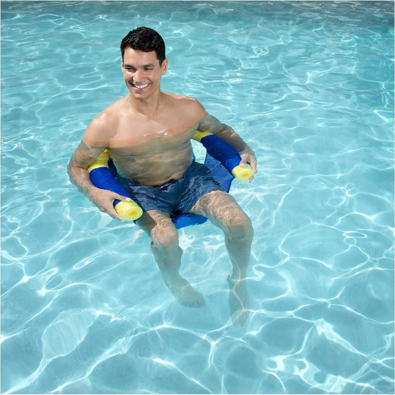 Swimways Noodle Sling Floating Pool Chair Mesh Seat Green Blue
