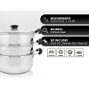 CONCORD 10" Stainless Steel 3 Tier Steamer Cookware