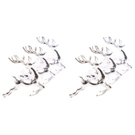 Pack Of 6 - Metal Christmas Napkin Holders - 6 Silver Reindeer - Christmas Tableware