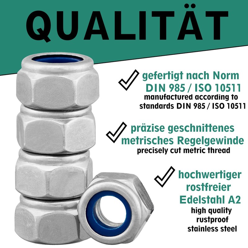 DSM - Locking Nuts M8 - DIN 985/ISO 10511 -
