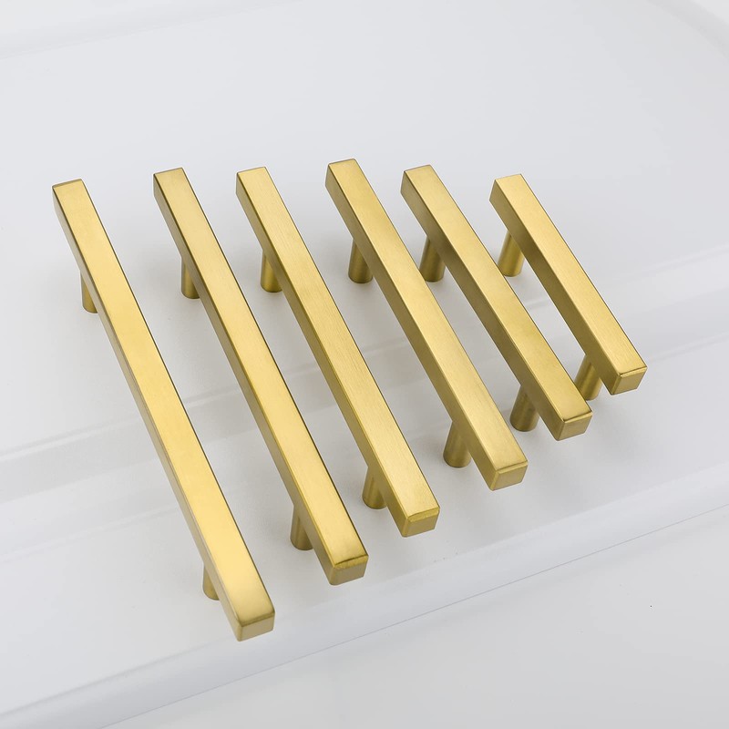 goldenwarm 5Pack Gold Cabinet Pulls Kitchen Hardware Drawer Knobs LS1212GD