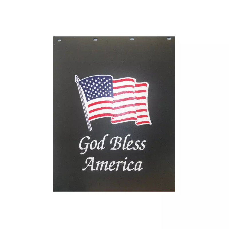 Denco 2430GB God Bless America Mudflap - Poly-Rubber - Printed