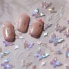 5D Embossed Butterfly Nail Stickers - 1 Pcs Shell Light