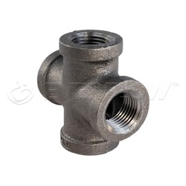 SUPPLY GIANT CNDS0018 Black Malleable Cross Fitting, 1/8", 1/8 Inch