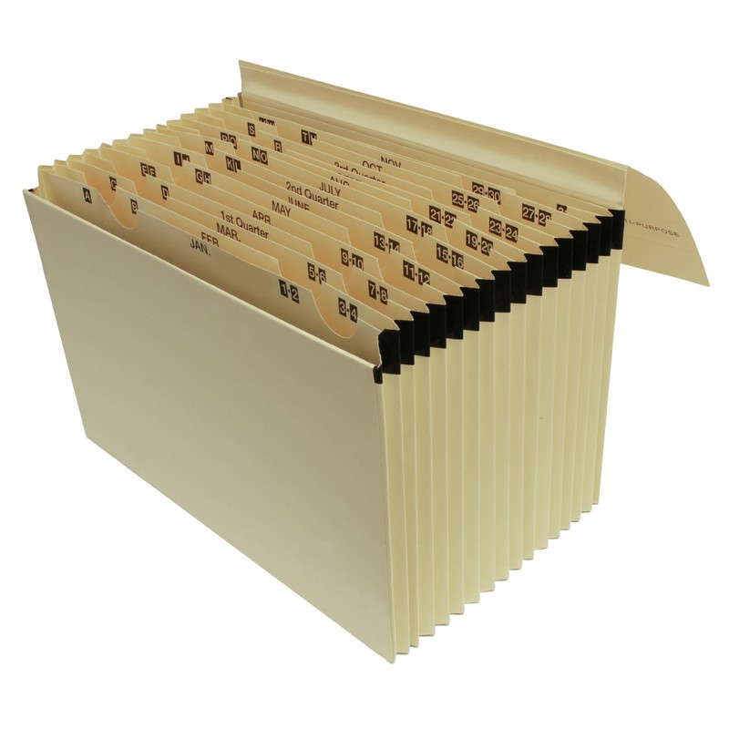 Cathedral Products Multi-Purpose 16 Pocket Manila Expanding File