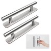 2 PCS Stick on Handles,Cabinet Door Pull Handle,No Drilling Silver