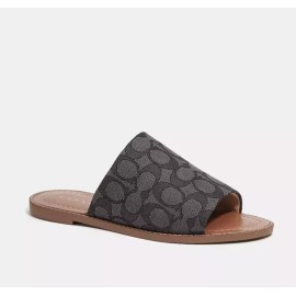 Coach Hazel Sandal In Signature Jacquard Size 7B CI054 Color Black