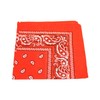 HOT ORANGE cotton bandana scarf SQUARE BLACK WHITE PAISLEY