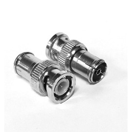 electrosmart Pair of BNC Male Plug to TV Aerial Female Coax/Coaxial Socket Adaptor/Convertor