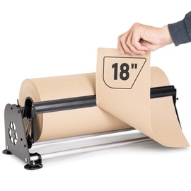 Paclord 18" Paper Roll Dispenser With a Cutter, Next Gen, Non-Slip Suction Cup Feet - Heavy-Duty Dispenser for Kraft, Freezer, Newsprint, Butcher Paper Rolls - Up to 10" in Diameter, Safe Rod Holder