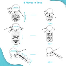 6 Pcs Dentist Keyring Dentist Appreciation Gifts Dental Hygienist Gift Dental Assistant Gift Dental Staff Gift Dental Colleague Gift Dentist Office Orthodontist Gift Thank You Gifts for Dentist