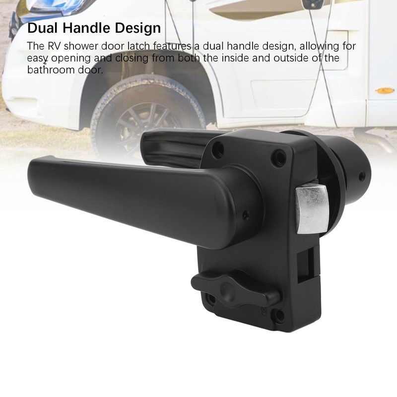 RV Toilet Bathroom Door Latch Matte Black Handle Lock Privacy