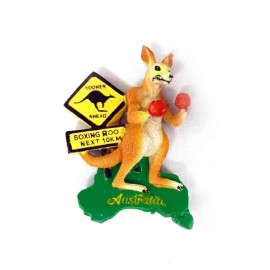 I Love Aus Hand Painted Boxing Kangaroo Magnet